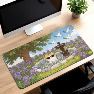 LIVEKEY Creative Print Large Mat Gaming Mouse Pad   31.5x15.75in Orange Biking Pattern  Non Slip Base  Stitched Edges  4080 Size for PC Gaming Setup  Office Work