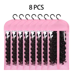 4/8/12PCS Wig Storage Bag with Hanger | Dustproof Zipper Wig Organizer for Multiple Wigs & Hair Extensions