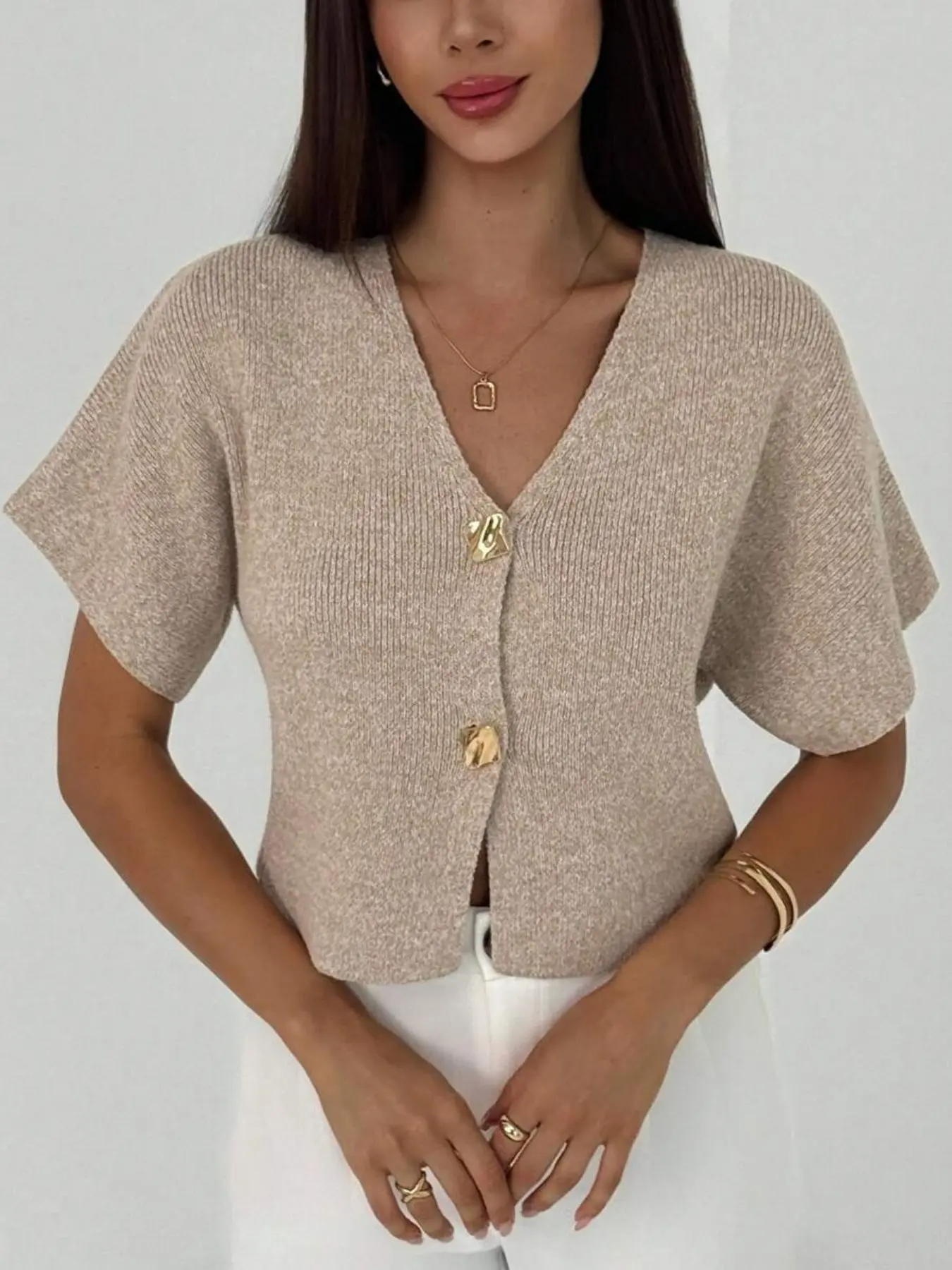 asymmetric button cardigans - TikTok Shop