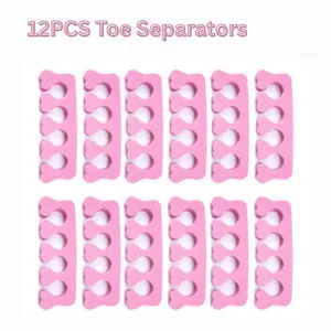 12PCS Toe Separators for Pedicure & Manicure – Soft Sponge Toe and Finger Dividers | Nail Art Spacers for Gel Polish, Painting, Coating | Salon & Home Beauty Accessories