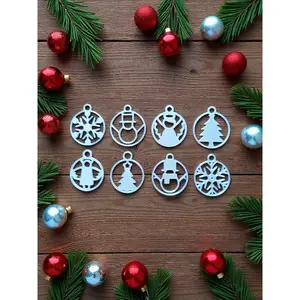 Minimalist Christmas Tree Ornaments Set | Modern Holiday Decorations | Handmade Eco Friendly Christmas Décor