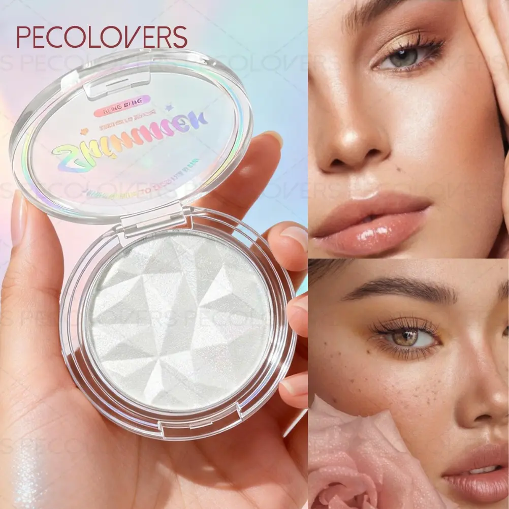 1PC Monochrome Diamond Highlighting Palette - Shimmer, Glowy, Makeup Highlighter, Fine Powder, Provides Pearlescent Shine, Sparkling Effect, Suitable for Face and Body, Water-resistant, Easy To Apply, Daily Use