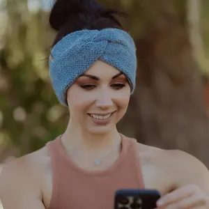 Breathable Comfortable Woman Knitted Knotted Warm Cold Weather Outdoor Hiking Backpacking Nonslip One Size Fits Most Skiing Snowboarding Headband Ear Warmers