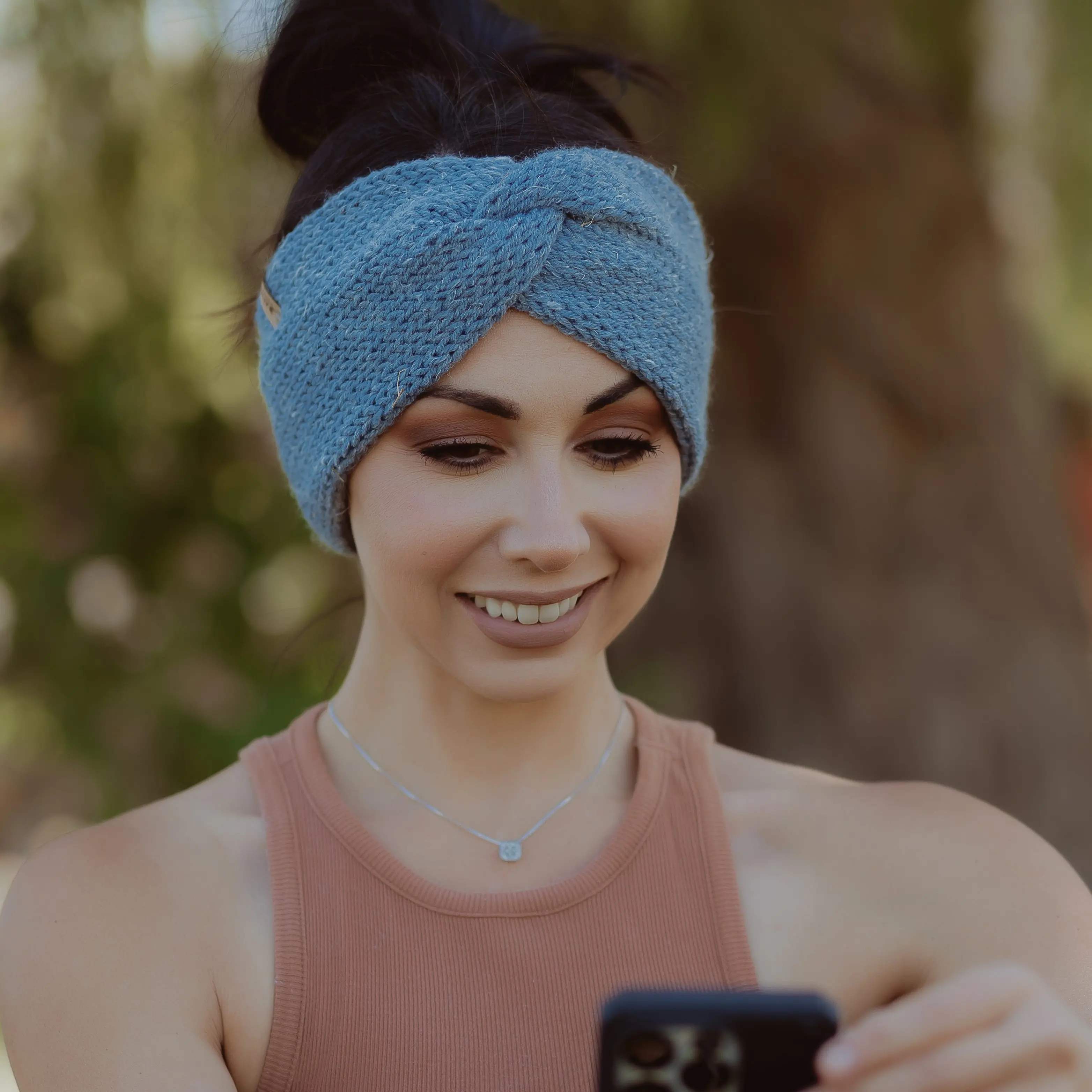 Breathable Comfortable Woman Knitted Knotted Warm Cold Weather Outdoor Hiking Backpacking Nonslip One Size Fits Most Skiing Snowboarding Headband Ear Warmers