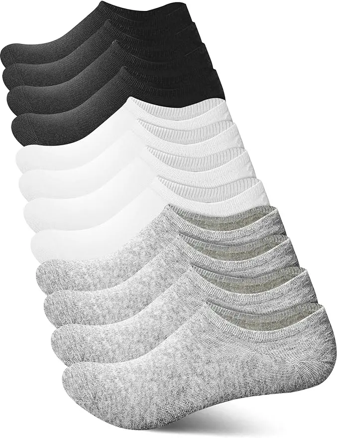 No Show 6 Pair Socks Unisex Men & Women Low Cut Socks Invisible Socks Short Comfortable Easy Wear For Everyday Wear, Sports Activities, Gym Workout, Yoga, Pilates Casual Boat Classic Cotton Smooth