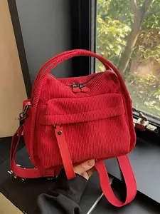 Everyday lightweight casual women's bag, simple and fashionable crossbody bag, corduroy soft-style shoulder bag or handbag, Casual Handbag Satchel