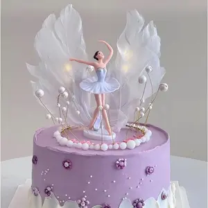 Ballet Cake Decorations Ballerina Figurine Cake Topper For Dancing Girl Ballet Theme Birthday Party Decors Cake Ornament