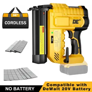 Battery Powered Cordless Brad Nailer Stapler - Fits DeWalt 20V MAX Battery, 18 Gauge Electric Nail Gun, Tool-Free Jam Release for DIY Projects, Molding Installation & Trim Work