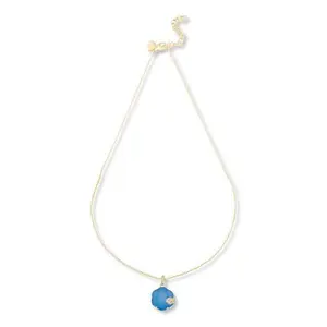 Rarities Fine Jewelry Rarities Blue Chalcedony & Blue Topaz Flower Pendant with Chain