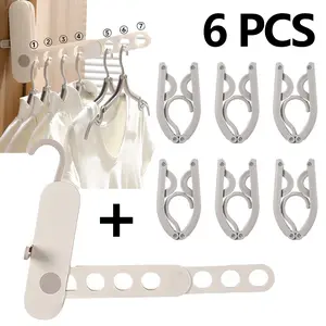Collapsible Clothes Rack for Hotel Business Trips andTravel, Indoor Clothes Hanger with 7 Holes, PortableTravel Clothes Rack