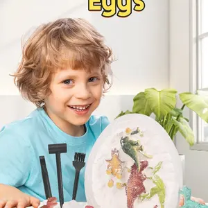 Simulation Dinosaur Egg Children Archaeology Dig Gift, Perfect Birthday and Holiday Present for Kids, Fun Educational Toy