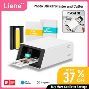 Liene PixCut S1 All-in-One Photo Sticker Printer & Cutting Machine - Bluetooth Thermal Dye-Sublimation Sticker Maker for DIY Crafts & Personalized Gifts, 300 DPI Prints, AI Auto-Cutting, Smart Design App with AI Creation Tools, TechVibes