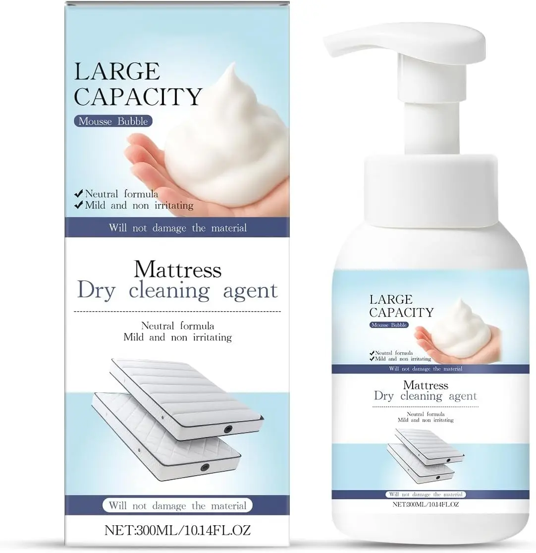 Mattress Cleaner Foam Spray - Stain Remover, No-Rinse | Helps remove urine, pet & yellow spot stains from pillows, couches, upholstery & fabric; dry cleaning agent, 10.14 fl.oz