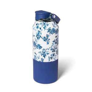 BrüMate Rise 35oz Stainless Steel Water Bottle with Covered SoftSip Straw and Carry Handle | 100% Leakproof Insulated Water Bottle | Sip or Chug Modes | Silicone Sleeve Prevents Scratches and Dents