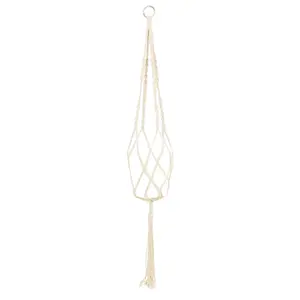 Unique Bargains Macrame Vintage Knotted Flower Pot Plant Hanger Indoor Outdoor Basket Handmade Braided Rope 39.4 Inch Length
