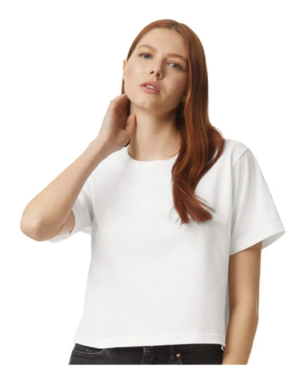 American Apparel Ladies' Fine Jersey Boxy T-Shirt Cotton Tops Womenswear Yarn