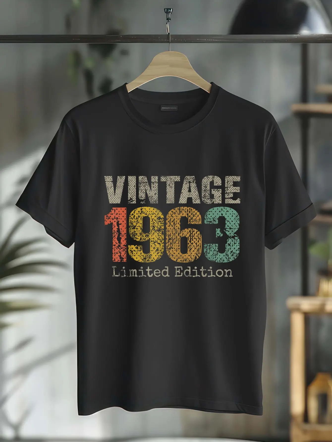 Women's Casual Graphic T-Shirt, 1963 Limited Edition Birthday Design in 100% Cotton with a Distressed Vintage Vibe, Modern Wear, Tops