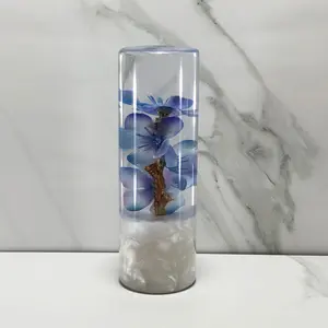 Mr__Grip Flower Shift Knob - Blue and Purple Cherry Blossom Design, Resin Construction, 4 Inch Size jdm