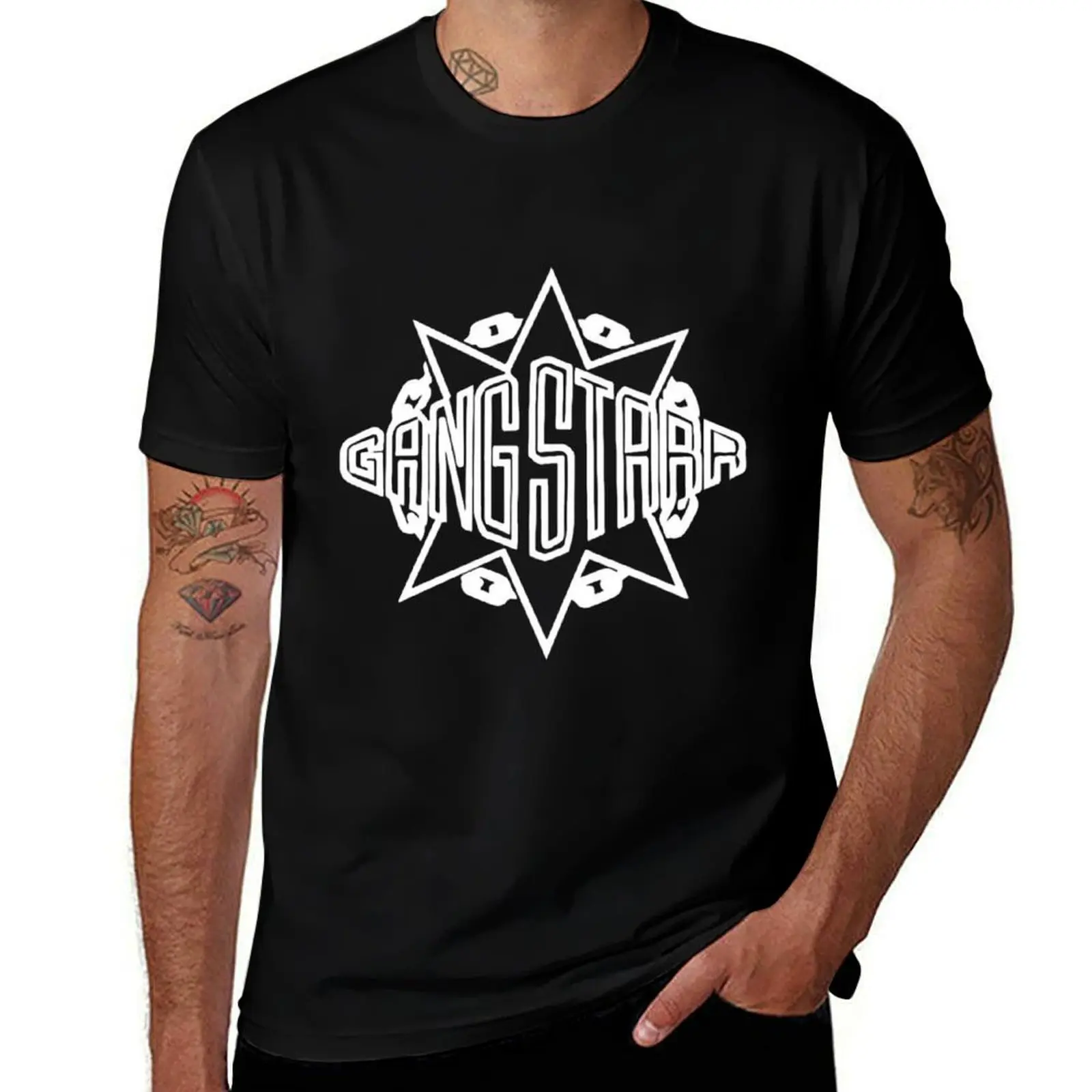 Gangstarr Hip Hop Rap Group Mens T Shirts Cotton Short Sleeve T-Shirt Crew Neck Tees Casual Shirt
