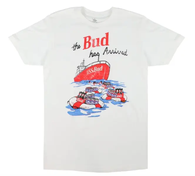 Budweiser 90's Ship T-Shirt Sweatshirt - Minimalist Chic - Plentiful Color Options - Fashion Varieties - Non-Gender Specific - Every Size, Every Body