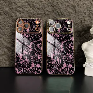 Lace Pattern Phone Case， Delicate Feminine Style for iPhone 17 16 15 14 13 12 11 Plus Pro Max， Elegant Gift. a2