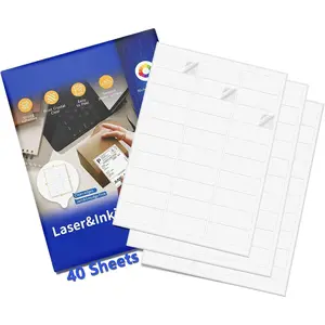 Shipping Label Return Address Mailing Sticker Paper 1" x 2-5/8" 1200 Labels for Inkjet Printer 5160 5260 8160 Printing Printable Easy to Peel to Write on Envelope Blank Matte White 8.5 x 11, 40 Sheets