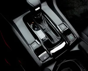 Car Accessories Fit for Honda 10th Gen Civic 2016-2021 Interior Gear Shift Knob Console Panel Trims Cover (Glossy Black) 2PCS ABS