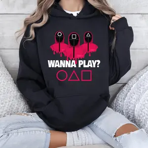Squid Game ss2 Hoodie, Vintage Squid Game Wanna Play Hoodie, Squid Game2 gift Hoodies, Graphic Movie Hoodies, unisex  Hoodie