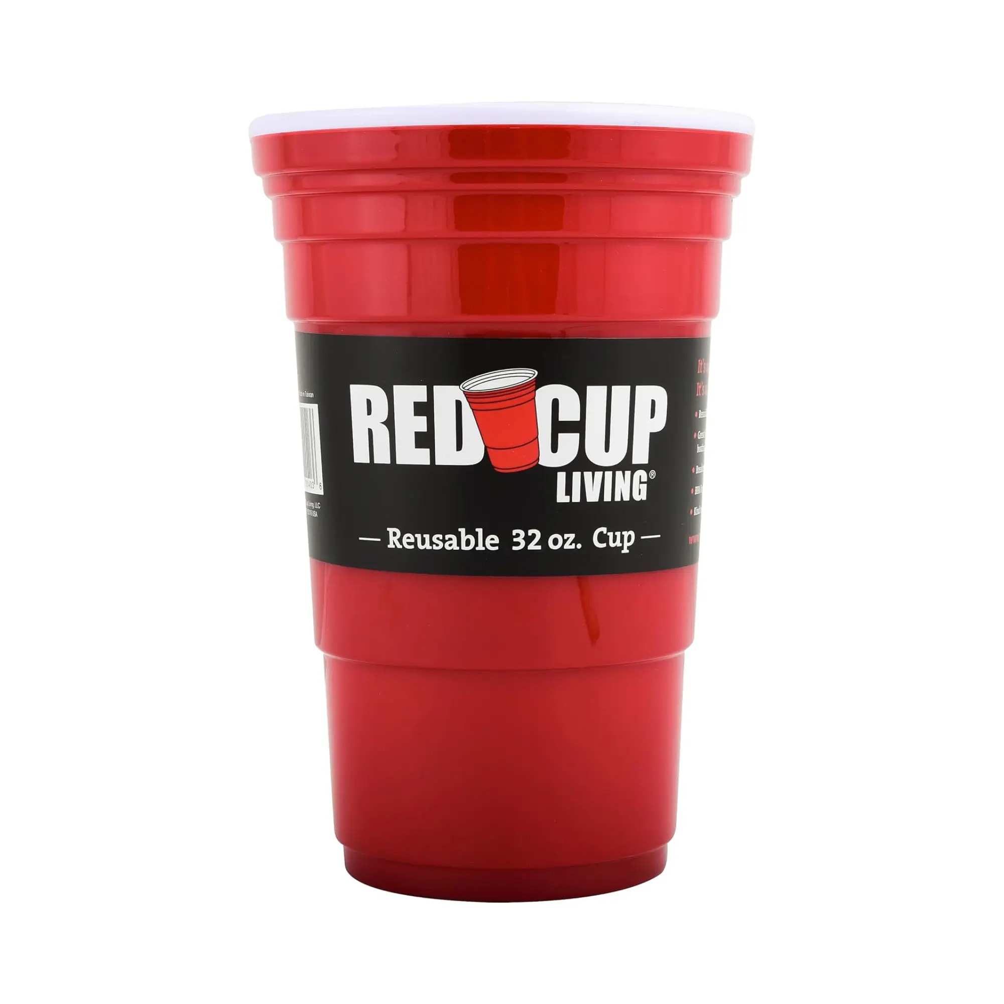 Red Cup Living 32 Oz Insulated Tumbler– Reusable Double Wall Travel Cup, Spill-Proof Thermal Cup for Hot & Cold Drinks, Large Plastic Water Cup for Men & Women