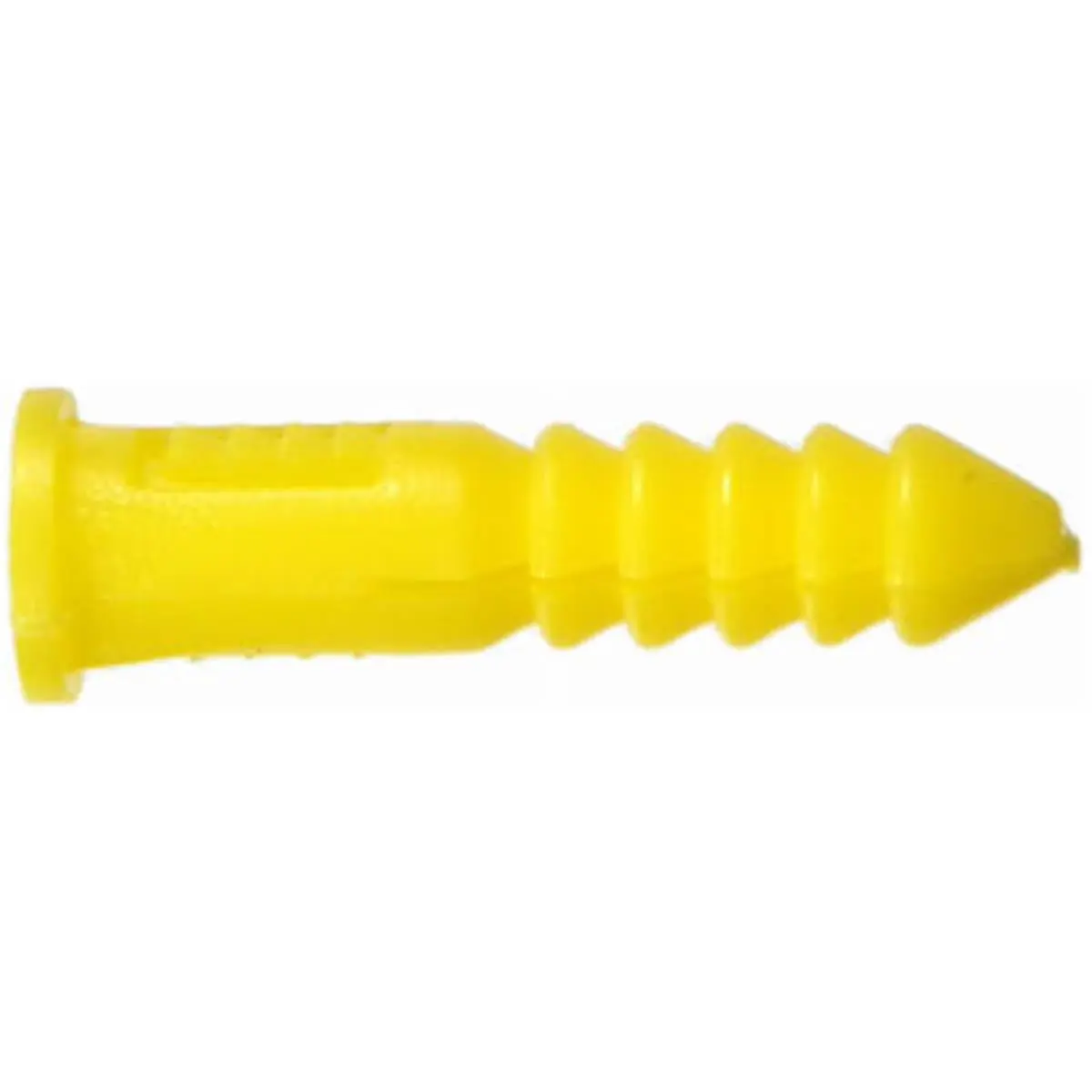 212 MAIN Yellow Ribbed Tapered Plastic Anchor, 1 in., Hardware Fastener - 100-Pack