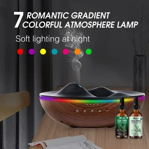 Aromatherapy Essential Oil Diffuser for Large Room with 7-Color LED Light 500ml Ultrasonic Quiet Cool Mist Aroma Humidifier 8 Relaxing Sounds White Noise Timer Waterless Auto-Off Safety Bluetooth Speaker Air Purification Free Tea Tree Oil Set