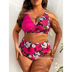 2025 Plus Size Floral Push-Up Bikini Set Swimsuit Women