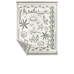 Barefoot Dreams Cozychic Le Soleil Throw in Cream Multi