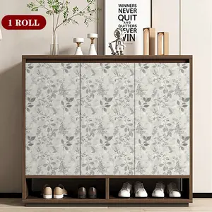 Vintage French Countryside Wallpaper, Leaf Pattern, Ideal for Rental Home Renovation, Furniture and Closet Decor, Wall Stickers