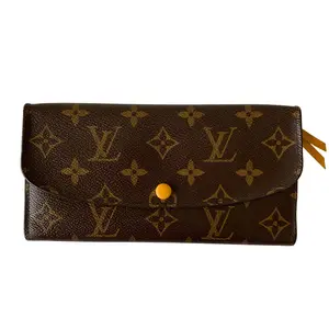 Pre-owned Louis Vuitton Emilie Small Leather Goods Monogram long wallet CA4104 authentic with COA 38 x 75