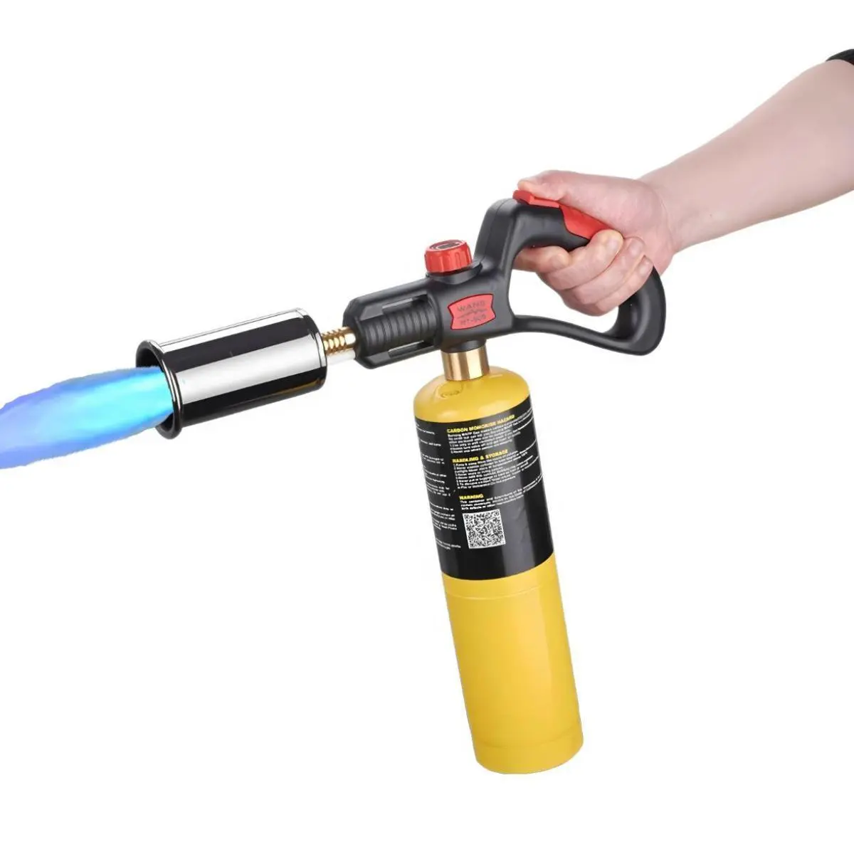 Automatic 1-Touch Ignition Blow Torch Head (mt920 it can shoot flames.) - Adjustable Flame, Compact ABS Body, Windproof Outdoor Portable Lighter, Charcoal Grill Igniter, Up to 1800°C for Fast Caramelizing (Gas Tank Not Included), Windproof Portable Lighte