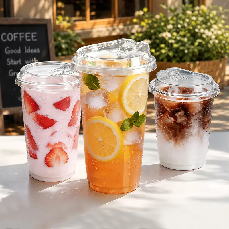 Fit Meal Prep Clear Coffee Cups with Strawless Lids, Leak Resistant Beverage Cups for Iced Coffee, Smoothies & Cold Drinks, Spill Proof To-Go Cups 16/20/24 oz,cold foam lid