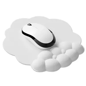 Cloud Shaped Mouse Pad with Wrist Rest, Ergonomic Mouse Pad, 1 Count Non-slip Mouse Pad with Memory Foam, Non-slip PU Base Mouse Pad for Home Office Laptop MAC