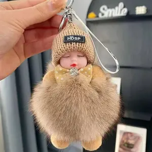 2 Pack Handmade Soft Doll  Keychain Cute Charms for Phone Bag  - Plush Pendants - Gifts for Women Girls Charms Soft Holiday Gift Halloween, Thanksgiving, Christmas Gift Idea