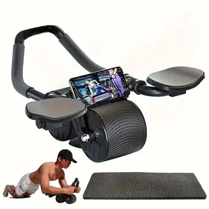 5-Minute Roller for Effective Waist Slimming and Balance Control - Beginner-Friendly, Automatic Rebound for Abdominal Muscle Toning, Ideal for Home Gym, PP Material, No Battery Needed, Ab Roller Exercise