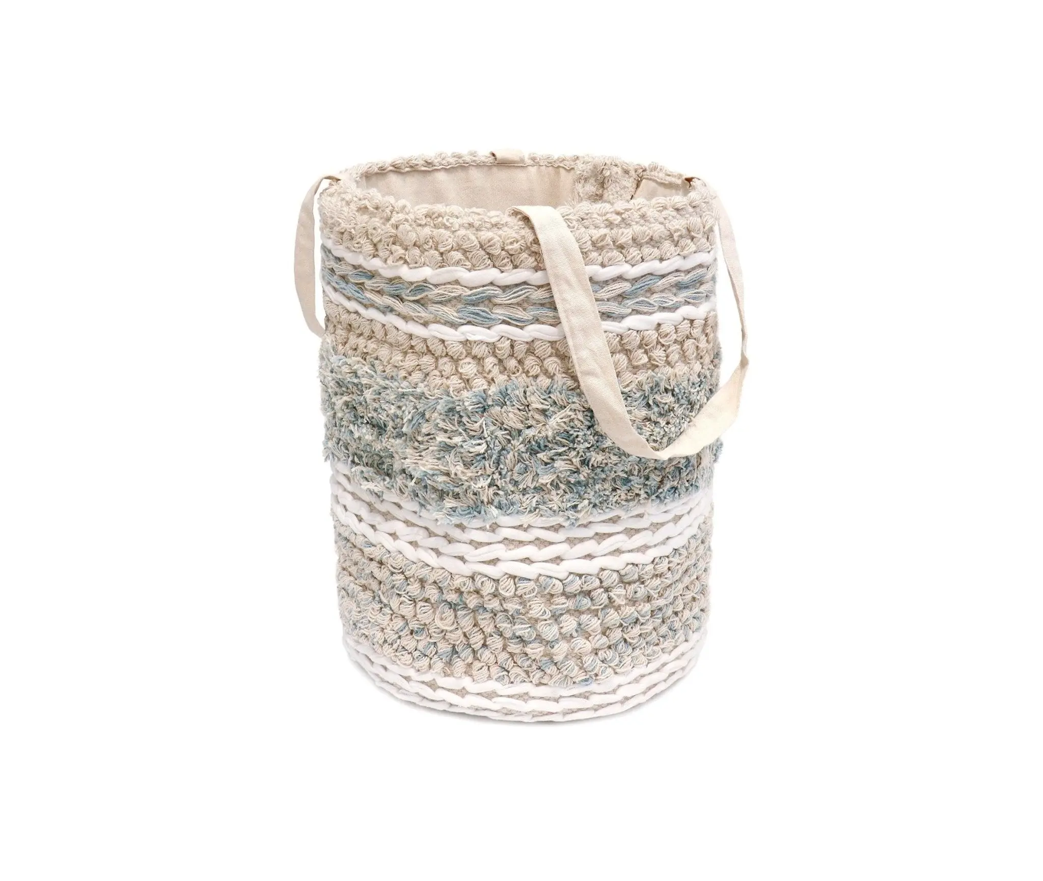 Canvello Grandcanyon 100% Cotton Braided Basket, Beige
