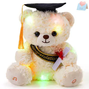 Musical Light Up Graduation Bear Stuffed Animal with Cap, Class of 2026 Bear Soft Plush Toy, 9 Inches (Light Brown)Perfect for Graduation Gifts, Congratulations Gifts, and Keepsake Gifts Perfect Graduation Gift
