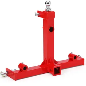 GARVEE 3 Point Gooseneck Trailer Hitch with 2" Receivers for Category 1 Tractors, 3000lbs Capacity 3 Point Quick Hitch Attachment with Trailer Gooseneck Trailer Ball Drawbar Fits CAT 1