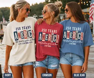 Christian American Flag Tee, 250 Years Anniversary USA Shirt, 1776 Patriotic T‑Shirt, Fourth of July Faith & Freedom Graphic Shirts