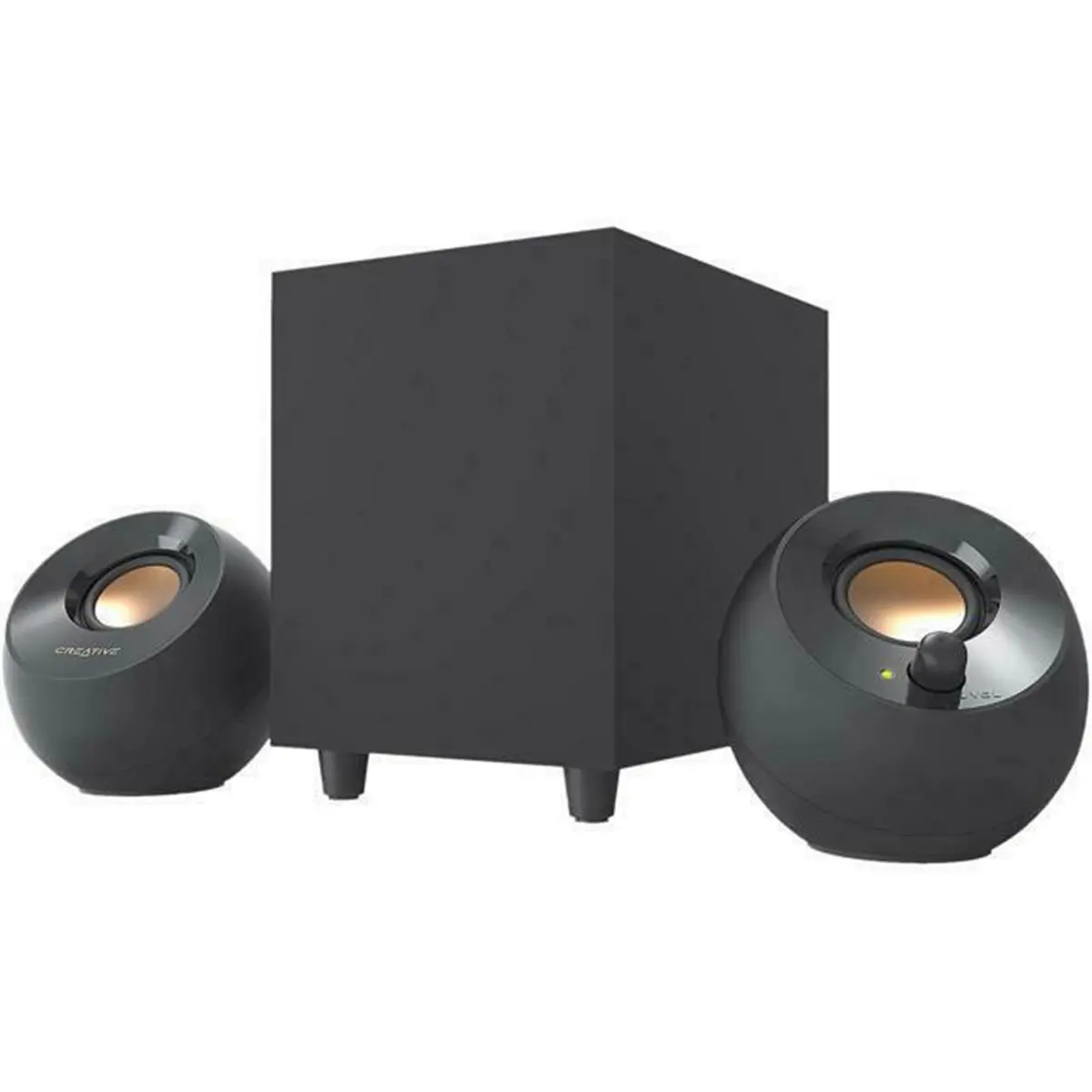 Creative Labs Pebble Plus Durable Audio Speakers - Black, Included Subwoofer, 4.53" Satellite Speaker Depth, 5.45 lbs Weight, 50hz Frequency Response