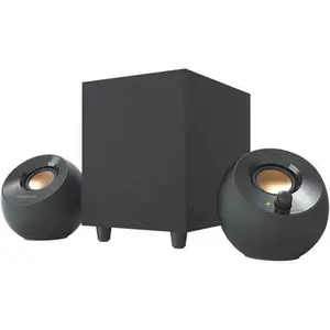 Creative Labs Pebble Plus Durable Speakers - Black, Subwoofer Included, 4.53" Satellite Speaker Depth, 5.45 lbs Weight, 50hz Frequency Response