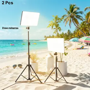 10" LED Selfie Light Kit 2 Pack with 43" Adjustable Tripod Stands, Dimmable Three Color Modes for Video Recording, Live Streaming, Makeup Tutorials, Content Creation, Product Photography and Home Workspace #Summer Wins#Fathersdaygift