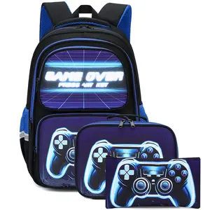 Makukke Gamer Backpack Set for Kids Teens - 2025 New Style Large Capacity School Bag with Controller Design - Perfect for Elementary Middle School Students