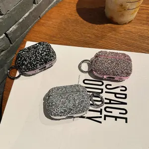 Bling Rhinestone AirPods Case - Sparkling Diamond Cover with Keychain, Shockproof Protective Case for AirPods Pro 1/2/3/4 , Cute Glitter Luxury Earbuds Case for Women Girls