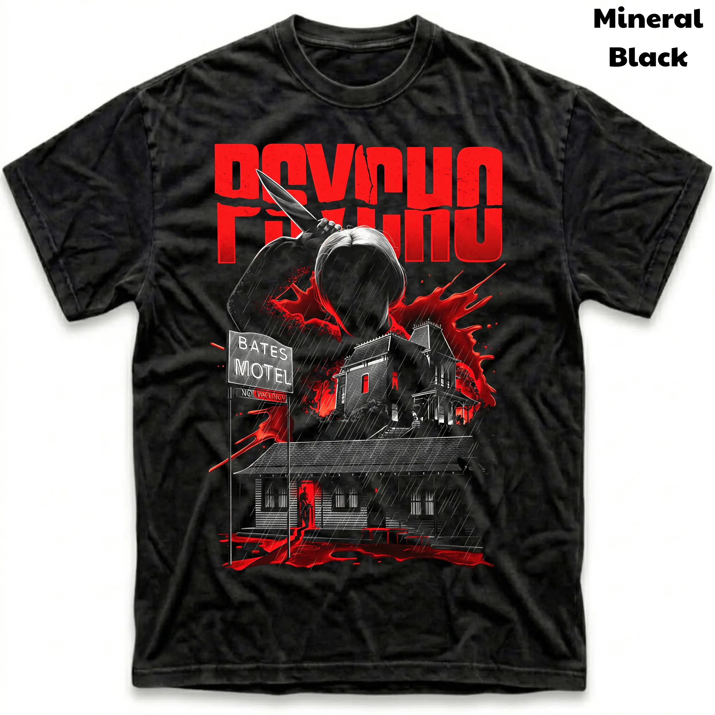 Men's and Women's T-Shirt, Vintage Psycho Graphic Tee, Horror Movie Tee, Gift T-Shirt, Gothic Grunge Y2K Emo Scene Amity Affliction Style Clothes Menswear Womenswear Streetwear